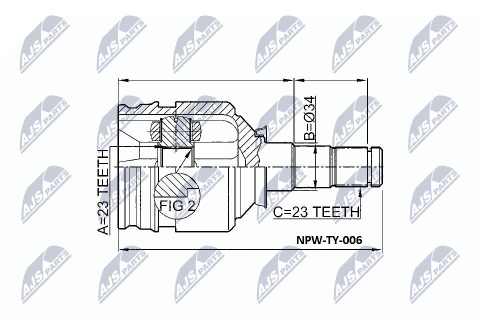 NTY Féltengelycsukló NPW-TY-006_NTY