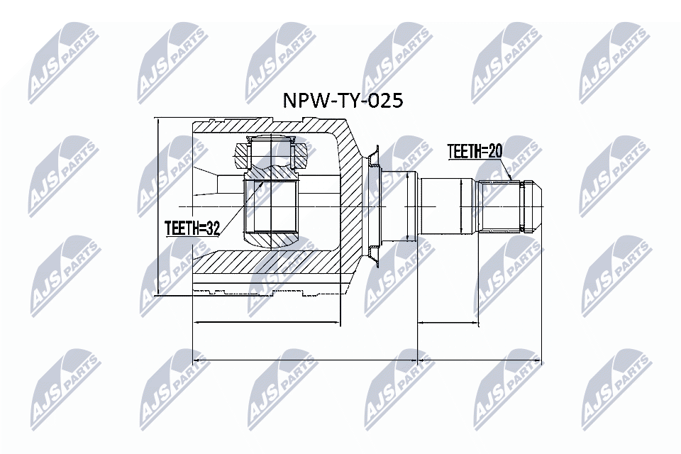 NTY Féltengelycsukló készlet belső NPW-TY-025_NTY