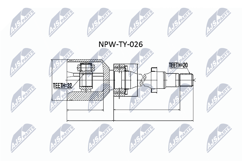 NTY Féltengelycsukló készlet belső NPW-TY-026_NTY