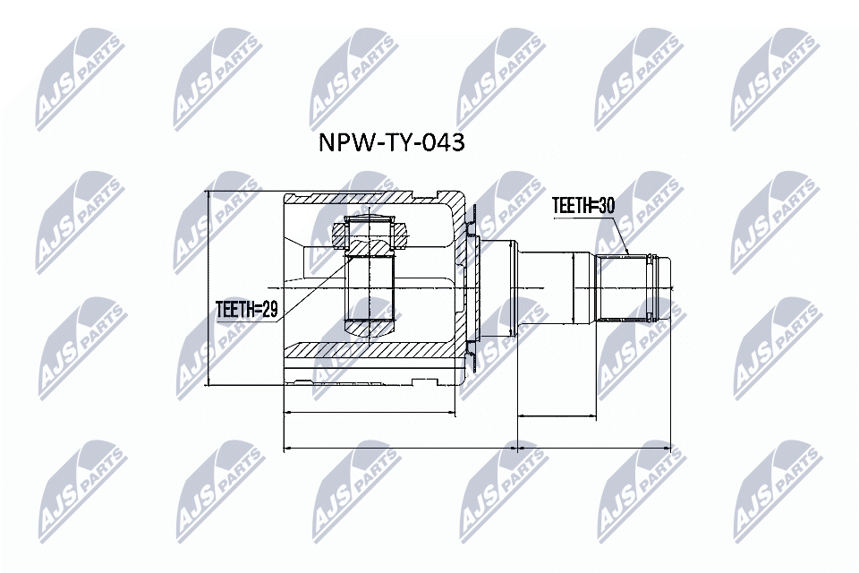 NTY Féltengelycsukló készlet belső NPW-TY-043_NTY