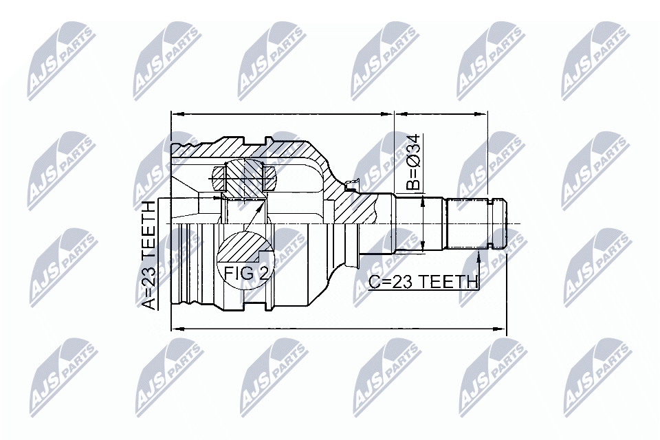 NTY Féltengelycsukló készlet belső NPW-TY-067_NTY