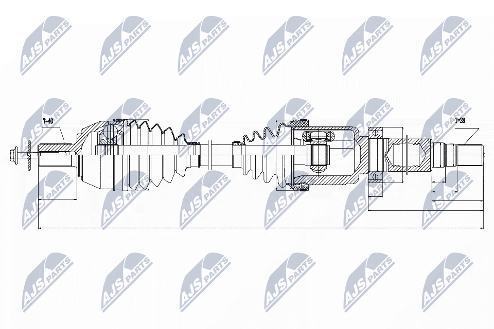 NTY Féltengely, komplett NPW-VV-024_NTY