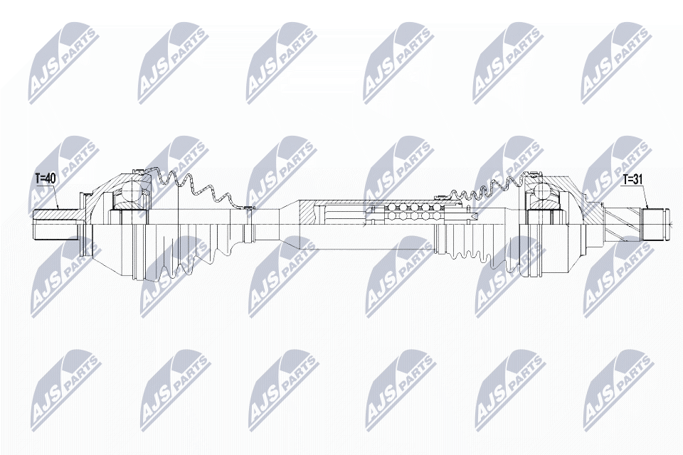 NTY Féltengely, komplett NPW-VV-103_NTY