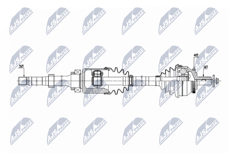 NTY Féltengely, komplett NPW-VV-129_NTY