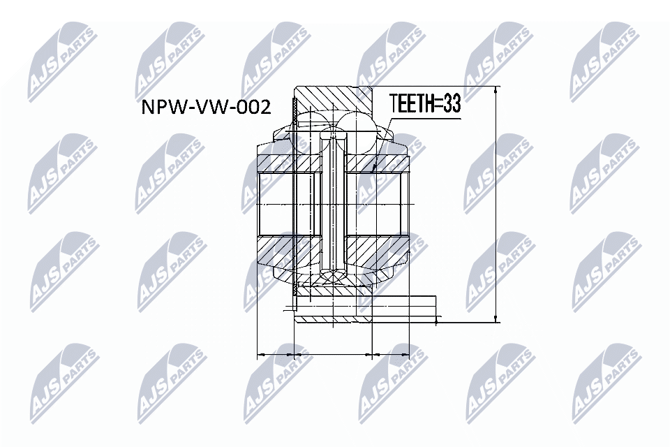 NTY Féltengelycsukló készlet belső NPW-VW-002_NTY