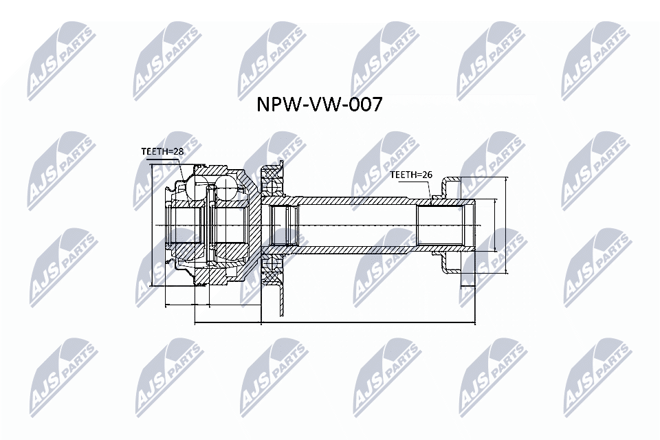 NTY Féltengelycsukló készlet belső NPW-VW-007_NTY