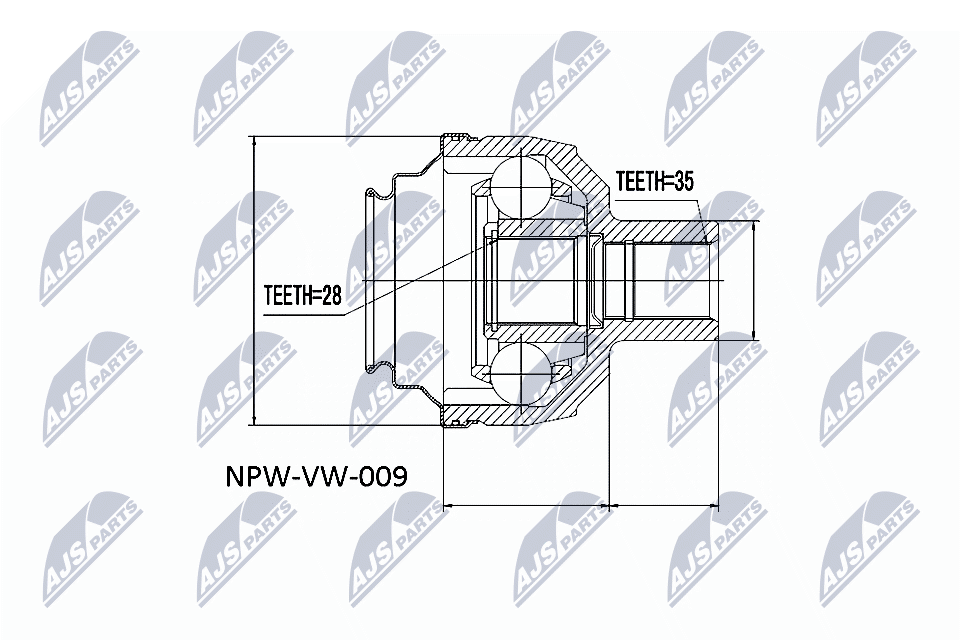 NTY Féltengelycsukló készlet belső NPW-VW-009_NTY