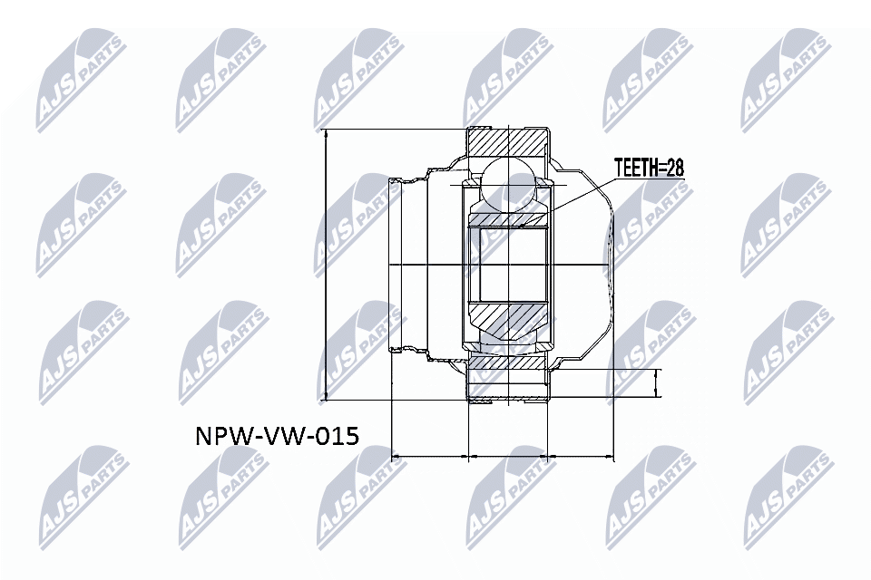 NTY Féltengelycsukló készlet belső NPW-VW-015_NTY