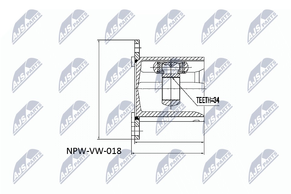 NTY Féltengelycsukló készlet belső NPW-VW-018_NTY