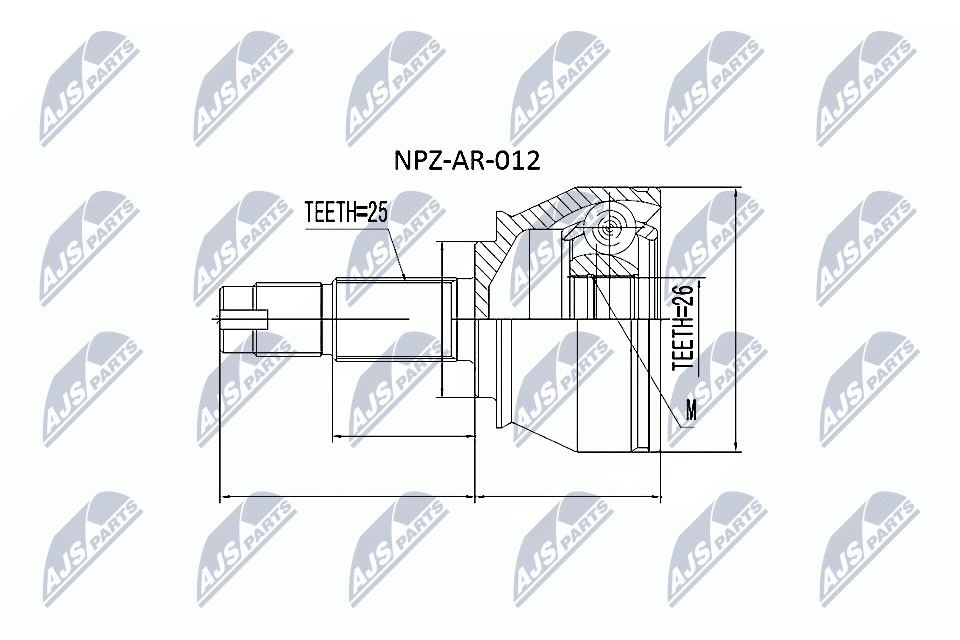 NTY Féltengelycsukló készlet külső NPZ-AR-012_NTY