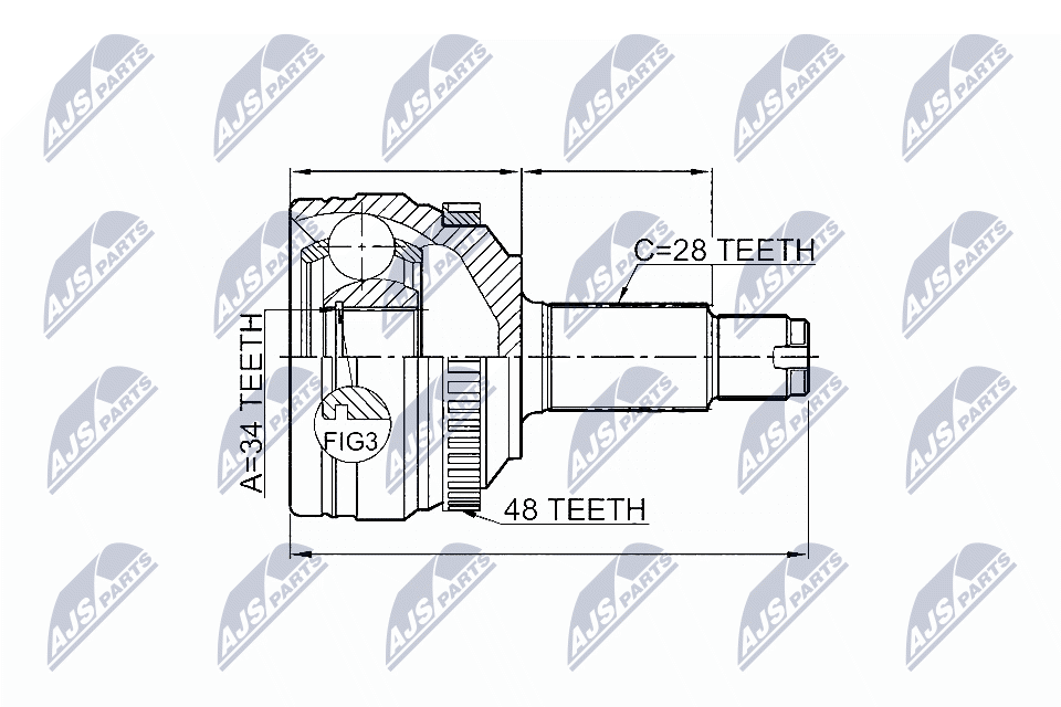 NTY Féltengelycsukló készlet külső NPZ-DW-028_NTY