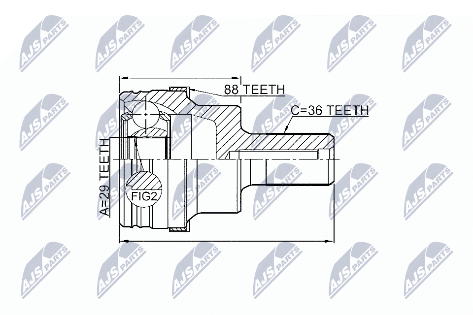 NTY Féltengelycsukló készlet belső NPZ-FR-046_NTY