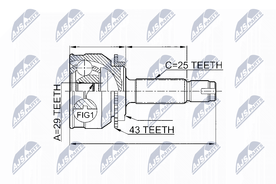 NTY Féltengelycsukló készlet külső NPZ-MS-021_NTY