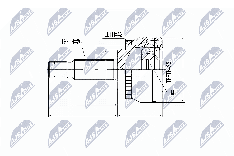 NTY Féltengelycsukló készlet külső NPZ-MS-053_NTY