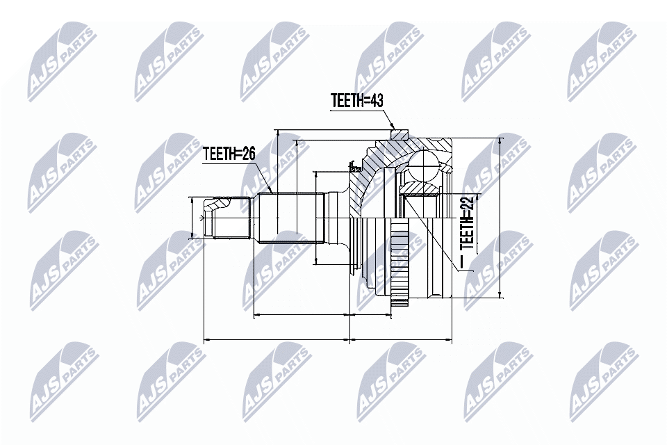 NTY Féltengelycsukló készlet külső NPZ-RV-010_NTY