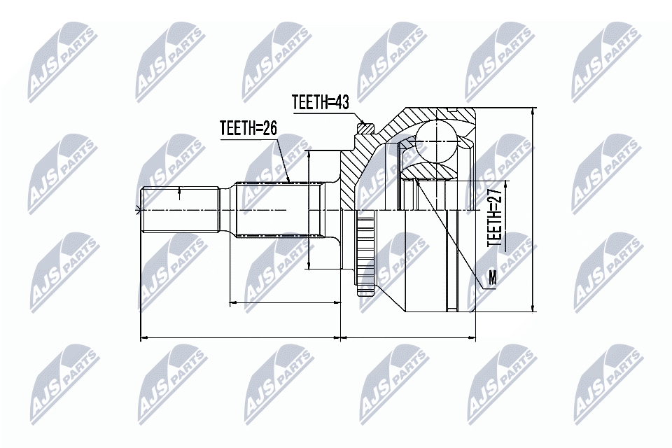 NTY Féltengelycsukló készlet külső NPZ-VV-016_NTY