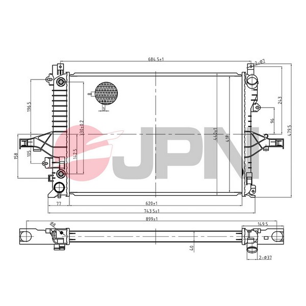 JPN Vízhűtő 60C9072-JPN_JPN