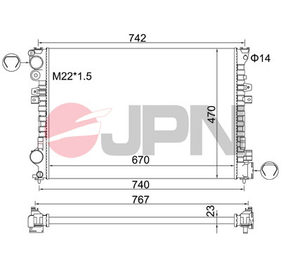 JPN Vízhűtő 60C9011-JPN_JPN