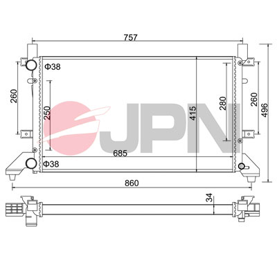 JPN Vízhűtő 60C9061-JPN_JPN