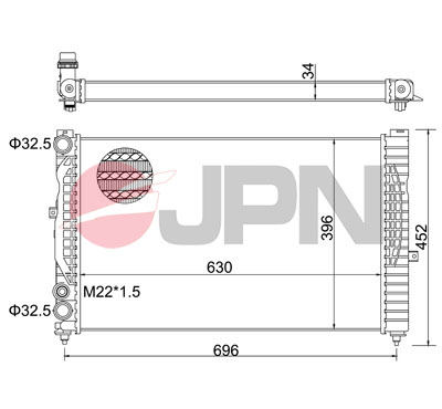 JPN Vízhűtő 60C9001-JPN_JPN