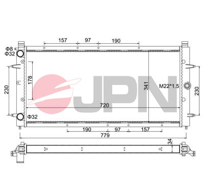 JPN Vízhűtő 60C9054-JPN_JPN