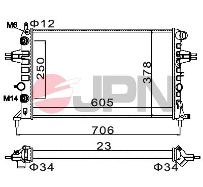 JPN Vízhűtő 60C9028-JPN_JPN