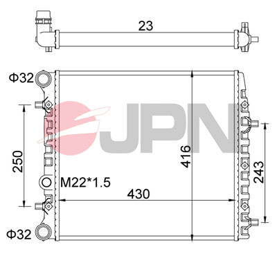 JPN Vízhűtő 60C9057-JPN_JPN