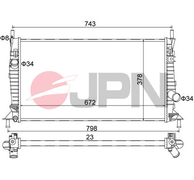 JPN Vízhűtő 60C9071-JPN_JPN