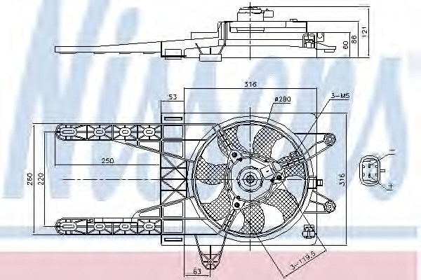 NISSENS Ventilátor, vízhűtő 85013_NIS