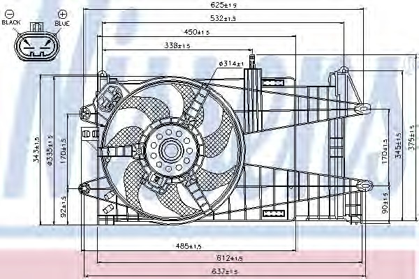 NISSENS Ventilátor, vízhűtő 85050_NIS