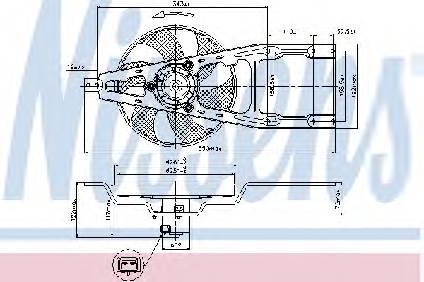 NISSENS Ventilátor, vízhűtő 85135_NIS