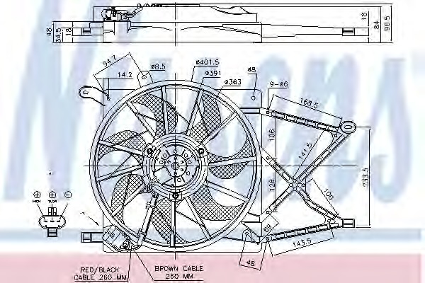 NISSENS Ventilátor, vízhűtő 85174_NIS