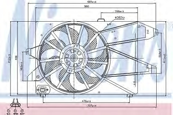 NISSENS Ventilátor, vízhűtő 85505_NIS