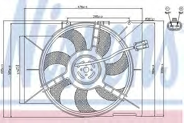 NISSENS Ventilátor, vízhűtő 85595_NIS