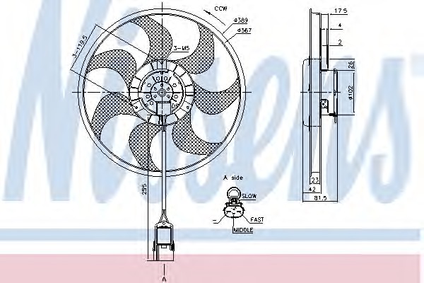 NISSENS Ventilátor, vízhűtő 85795_NIS