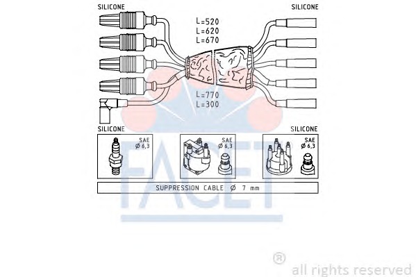 FACET Gyújtókábel készlet 4.8499_FACET