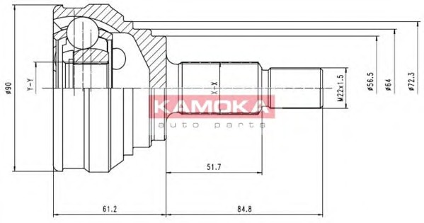 KAMOKA Féltengelycsukló készlet külső 6146_KAM