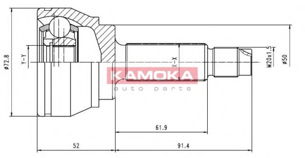 KAMOKA Féltengelycsukló készlet külső 6168_KAM