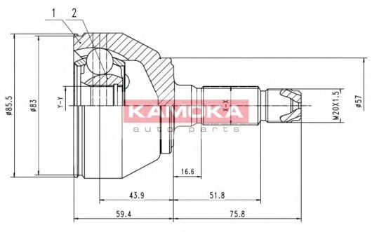 KAMOKA Féltengelycsukló készlet 6180_KAM