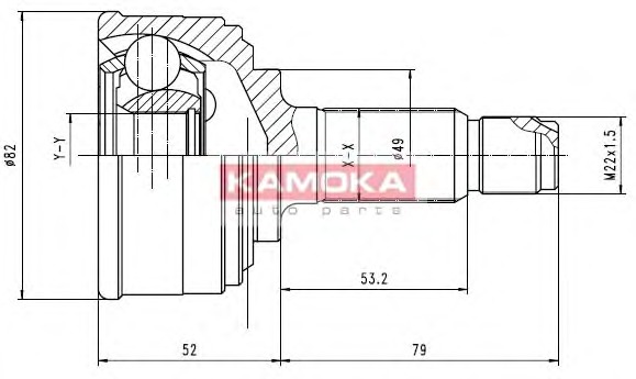 KAMOKA Féltengelycsukló készlet külső 6212_KAM