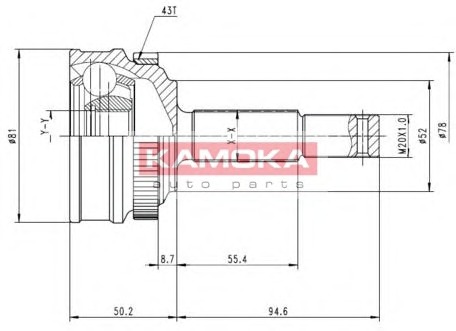 KAMOKA Féltengelycsukló készlet külső 6236_KAM