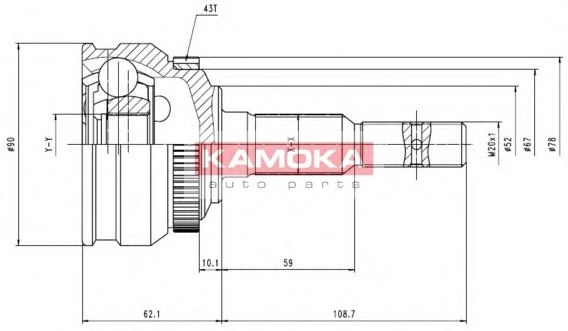 KAMOKA Féltengelycsukló készlet külső 6254_KAM