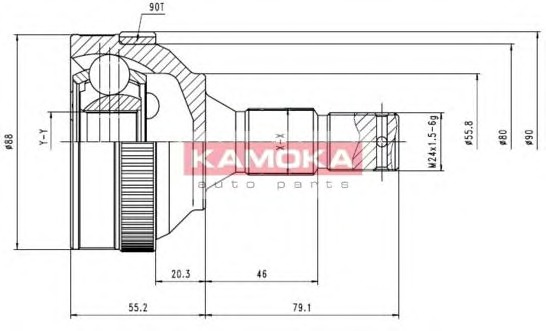 KAMOKA Féltengelycsukló készlet külső 6480_KAM