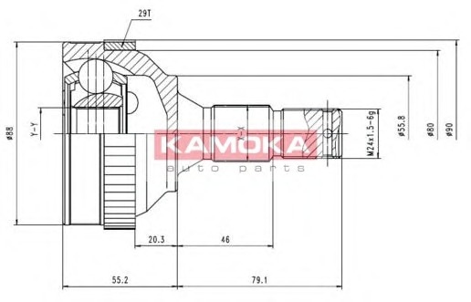 KAMOKA Féltengelycsukló készlet külső 6484_KAM