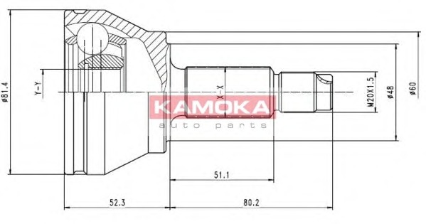 KAMOKA Féltengelycsukló készlet külső 6512_KAM