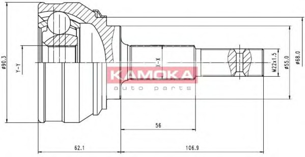 KAMOKA Féltengelycsukló készlet külső 6536_KAM