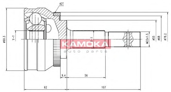 KAMOKA Féltengelycsukló készlet külső 6538_KAM