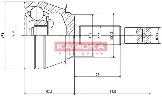 KAMOKA Féltengelycsukló készlet külső 6544_KAM