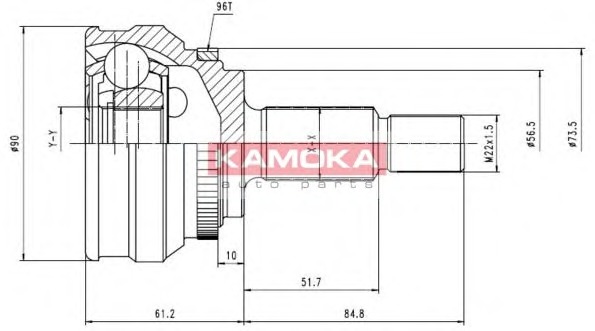 KAMOKA 6566_KAM Féltengelycsukló készlet külső