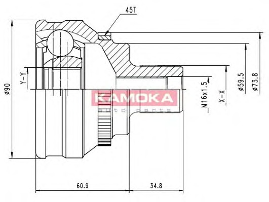 KAMOKA Féltengelycsukló készlet külső 6584_KAM